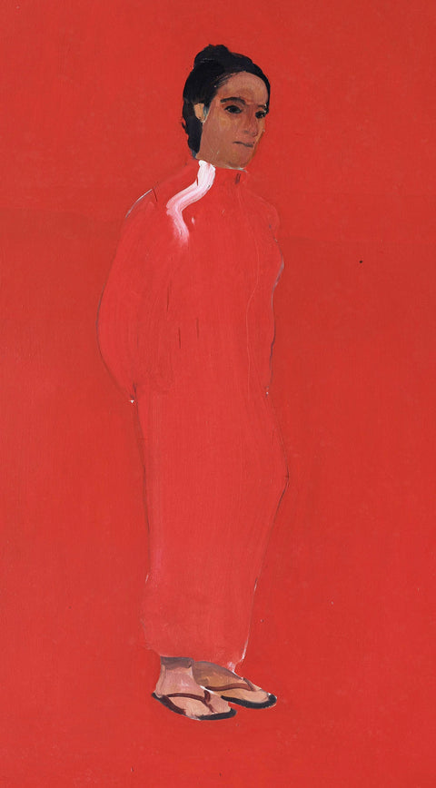 the woman in red